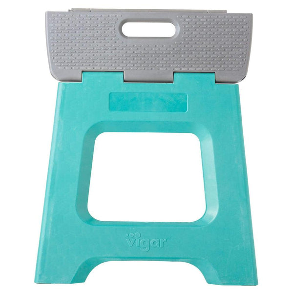 Vigar 32cm Compact Folding Step Stool Turquoise