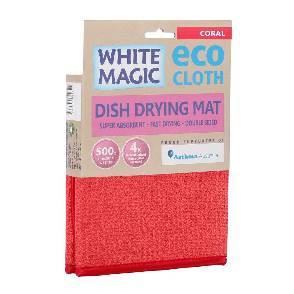 White Magic Microfibre Dish Drying Mat Coral - KITCHEN - Dish Racks and Mats - Soko and Co